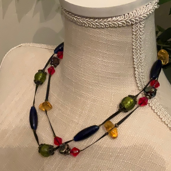 Treska Colorful Glass Bead Necklace - Picture 2 of 9